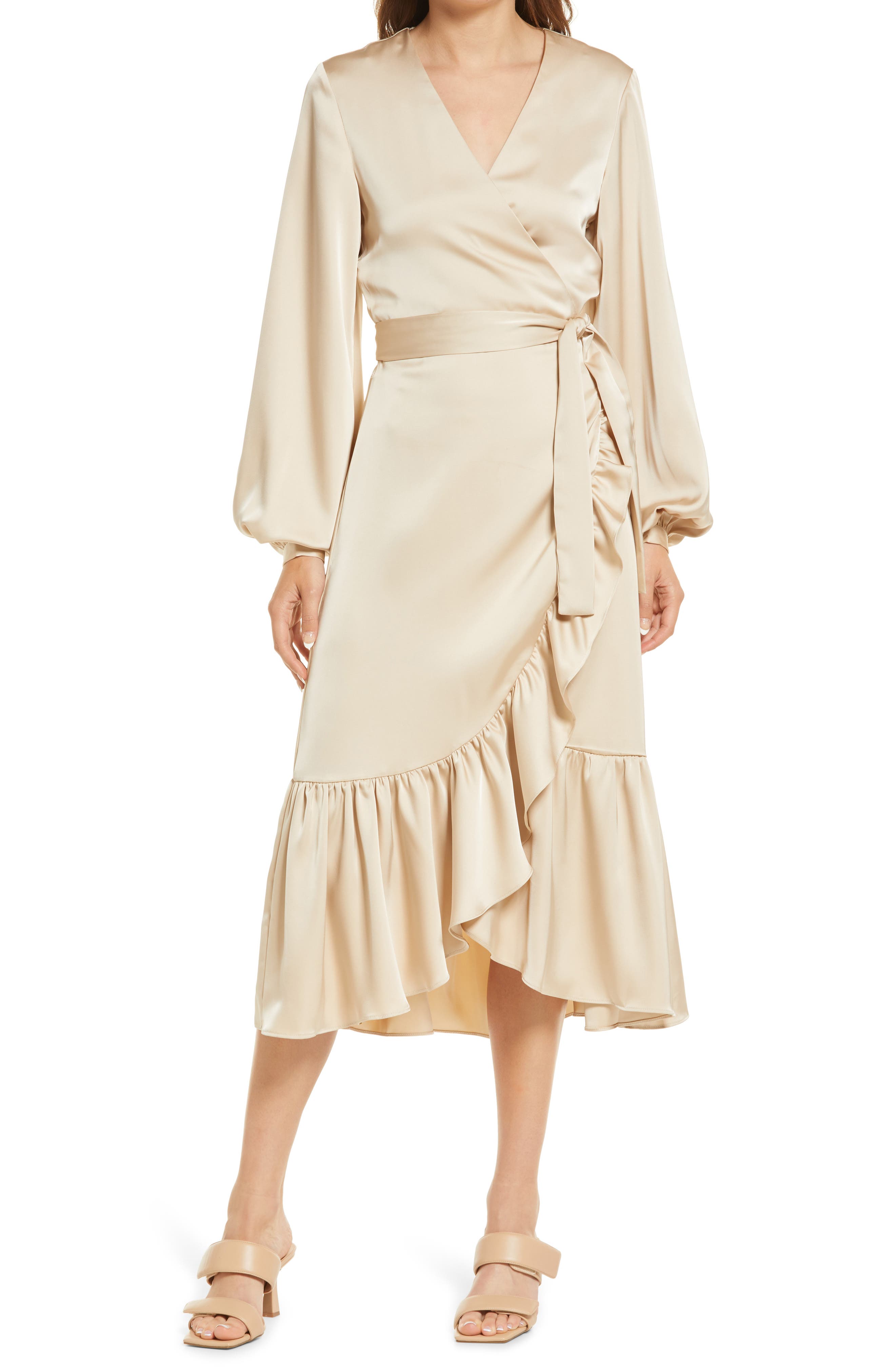 Amy Lynn Long Sleeve Midi Wrap Dress | Nordstrom